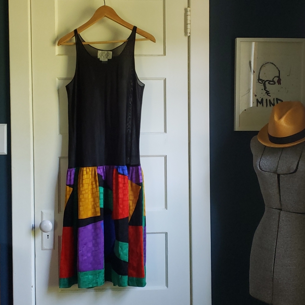 VTG 80s Drop Waist Party Dress